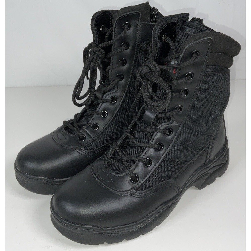 NIB Men's Nortiv8 Trooper Tactical Work Boots‎ w/ Toe Cap & Side Zip Black 6.5